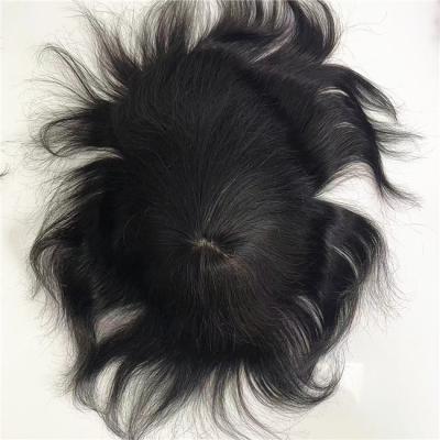 China Indian Virgin Straight Human Hair Full Silk Style Male Wigs Hairpiece For Men In America Fast Express Shipping for sale