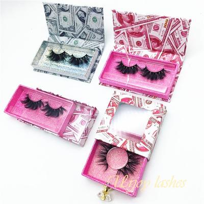 China Long Natural Hot Sale Customized Boxes 25mm Personal Label Mink Eyelash Strip 5D Mink Lashes Extensions For Lashes Wholesale for sale