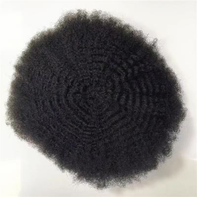 China Hot Sale Indian Virgin Curly Full Lace Afro Curl 4mm Remy Hair Replacement For Black Africa Americans Fast Shipping for sale