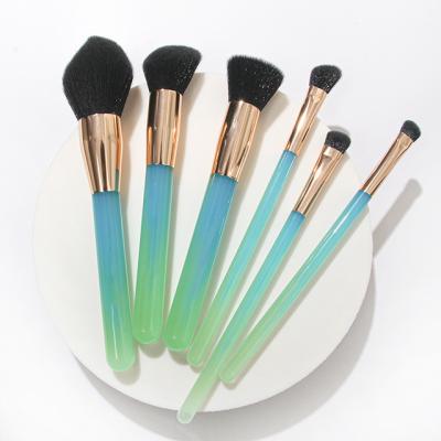 China Angular Blush New Product 6 Pieces Makeup Brush Set Private Label Wholesale Makeup Brushes Free Shipping for sale