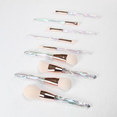 China Angular Blush High Quality 9pcs Make Up Brushes Transparent Crystal Bling  Personalized Makeup Brush Set for sale