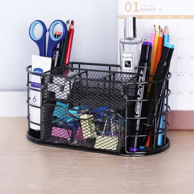 China Strong Metal Mesh Silding Drawer Desk Organizer Practicality Office Supplies with Pen Book Holder for sale