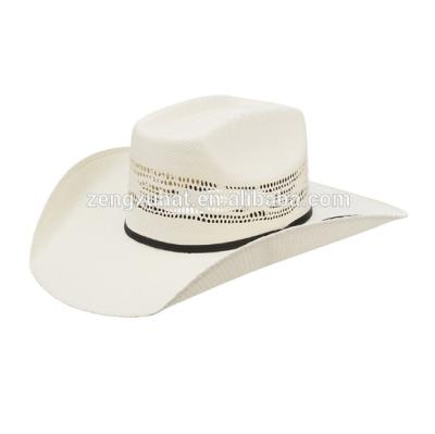 China New Character Low Moq Style Cowboy Hat Comfortable Natural Hollow Straw Unisex for sale