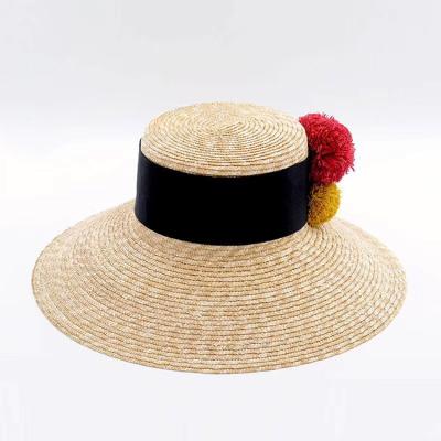 China Decoration Women Wholesale Summer Wheat Straw Beach Hat Foldable Soft Fisherman Bucket Hat for sale