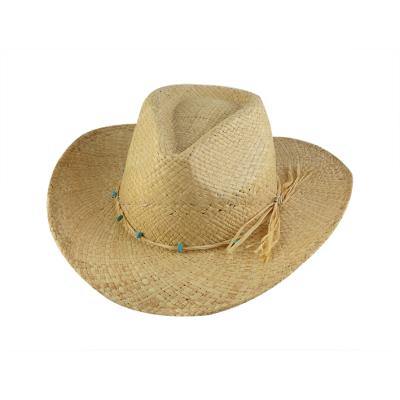 China High Quality Classic Hat Vacation Accessories Min Paper Summer Wide Brim Sun Cowboy Classic Unisex Paper Straw Hats for sale