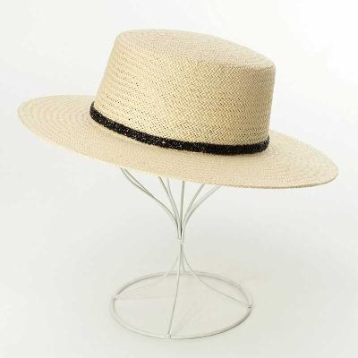 China 2022 Wholesale Fashion High Quality Verified Buckle Brim Unisex Wide Beach Straw Hat Two Tone Fedora Hats With Logo Straw for sale