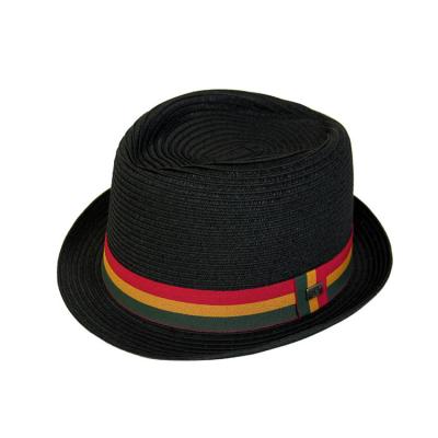 China High Quality Classic Wide Brim Paper Braid Summer Unisex Fedora Hat Vacation Accessories Min Character Sun Straw Hats for sale