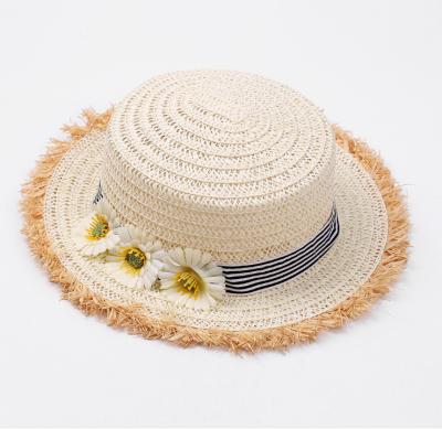 China Character Kids Straw Hat Classic Custom Design Hats For Boy And Girl Plain Sun Protection Hat Sombreros Para Hombre Paper Braid for sale