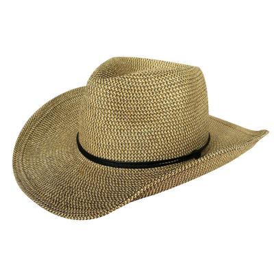 China High Quality Holiday Accessories Paper Braid Character Classic Min Summer Wide Brim Sun Cowboy Hat Straw Unisex Hats for sale