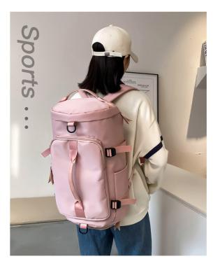 China Polyester Women Bag Wholesale Waterproof Polyester Fitness Room Bag Sport Gym Duffle Stretching Hot Sale Logo Pink For Shoe Rose Shoulder for sale