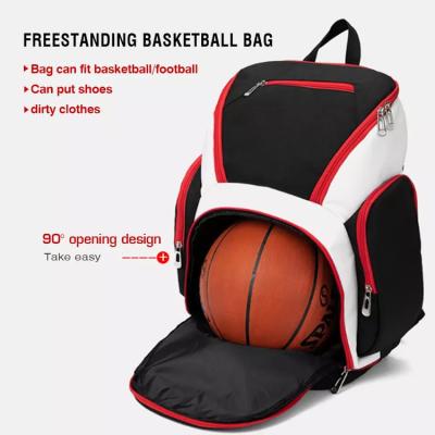 China Large Space Football Sports Bag Waterproof Logo Basketball Bag Backpack Waterproof Comfortable Custom Training Bag for sale