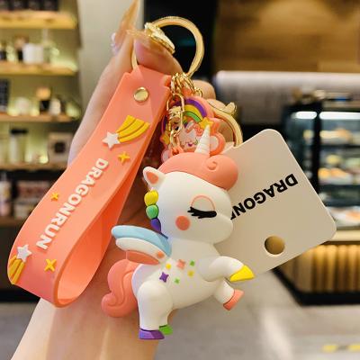 China Wholesale Custom Silicone Fashion Cartoon Cut Key Chain Schoolbag Pendant Children's Toys For New Year Christmas Gift PVC Key Chain for sale