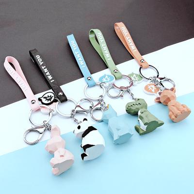 China Cute Animal Silicone Key Chain Plastic Key Chain For New Year Christmas Gift PVC Key Chain for sale