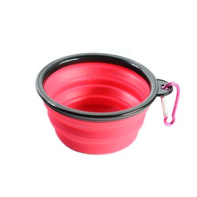 China Portable Retractable Pet Silicone Pet Supplies Folding Bowl Viable Head Wholesale Food Bowl Plastic Portable Dog Bowl for sale