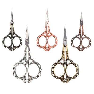 China Vintage Small Sharp/Round Style Scissor Sewing Embroidery With Plum Blossom Design DIY Small Tool Scissors for sale