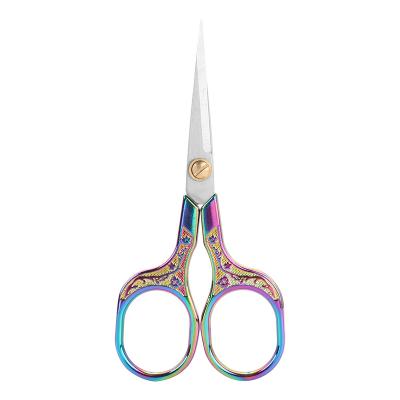 China Retro Stainless Steel Handwork Headed Paper Cut Household Sharp Tailor Embroidery Scissors School Scissors Fabric Sewing Scissors for sale