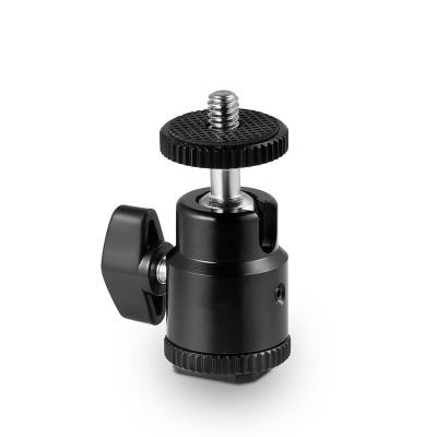 China 360 Degree Mini Ball Head With Hot Shoe Mount Adapter for Cameras Phones and Led Ring Light for sale