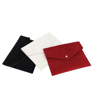 China 2020 Hot Selling Vintage Velvet Envelope Bag Cosmetic Bag For Women Black Velvet Makeup Pouch For Promotional for sale