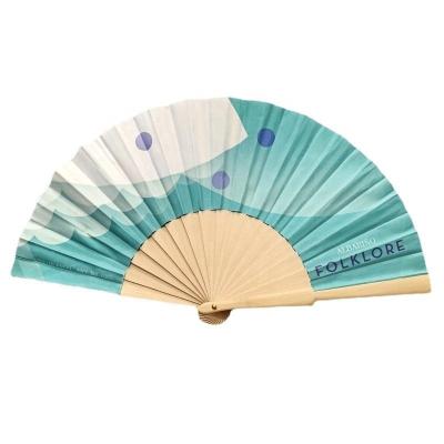 China Wholesale Custom Europe Folding Hand Printed Wooden Fan Personalized With Customer's Designs For Business Home Decor And Gift for sale