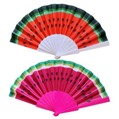 China Europe factory direct sale hot summer outdoor plastic handheld fan customize with watermelon design for souvenirs or home decor for sale