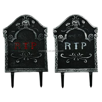 China Holiday decoration & HW01 Outdoor Cemetery Decor Plastic Prop Halloween Party Yard Tombstone for sale