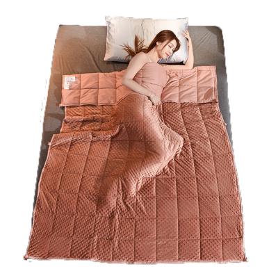 China Sustainable Hot Sale Reduce Worry Gravity Weighted Blanket Queen Size Blanket Weight 5kg Weighed Blanket With Removable Cover for sale