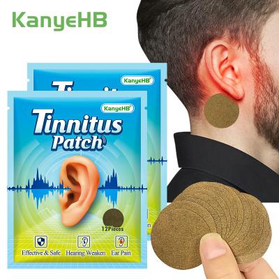 China New Arrival Safe Hear Herb Effective Ear Pain Relief Sticker Tinnitus Correction 12Pcs Clear Natural Comfortable Tinnitus Protection for sale