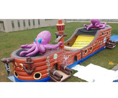 China Full Suspension Inflatable Inflatable Obstacle Games Inflatable Playground Pirate Ship for sale