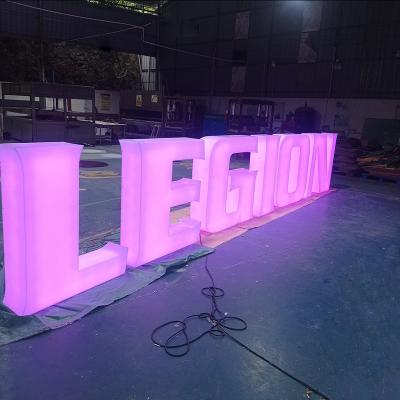 China Buildings DINGYISIGN Custom Free Standing RGB Led Electronic 3D Big Build Acrylic Signage Channel Letter Sign for sale