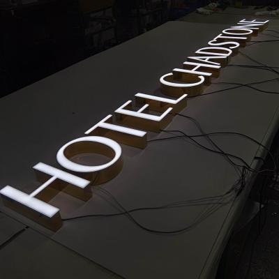 China Buildings Wholesale Well Fabricated Mirror Finished Exterior Frontlit Gold Letter Sign for sale