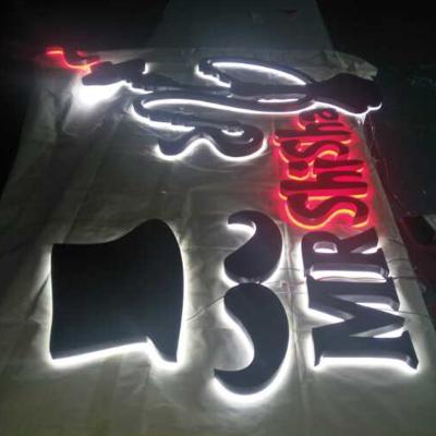 China Outdoor Led Buildings Custom Signage Store Advertising Front Stainless Steel 3D Letter Backlit Led Signage for sale