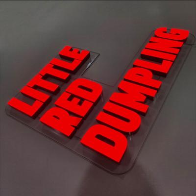 China Wholesale Buildings DINGYISIGN Electronic Glowing Outdoor Sign Led Restaurant 3D Signage Mini Acrylic Letter For Wall for sale