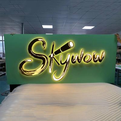 China Metal Panel Modern Design Custom 3D Metal Led Electronic Backlit Letter Signage Supplies for sale