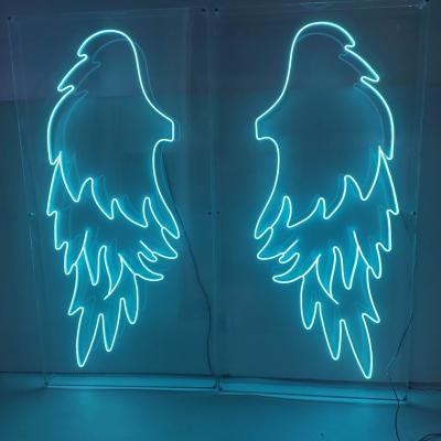 China Custom Plastic Wall Angel Wings Neon Signs Light of Buildings with Letters for sale