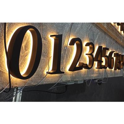 China Buildings China Factory Wall Mounted Stainless Steel Metal Address Backlit Led House Numbers for sale