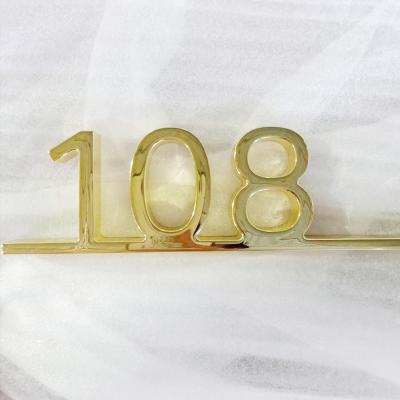 China DINGYISIGN Best Quality Custom Long Durable Metal Anti-Corrosion Gold Modern Door Brass House Number Sign For Hotel for sale