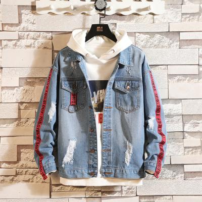 China Breathable Wholesale Denim Jacket Men Fashion Denim Jacket Custom Made for sale