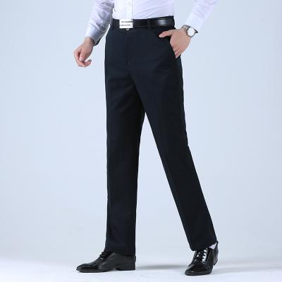 China Anti-Static Mens Clothing Casual Cotton Trousers Formal Twill Pants Pants Fashion Business Classic Solid Khaki Black Trousers for sale