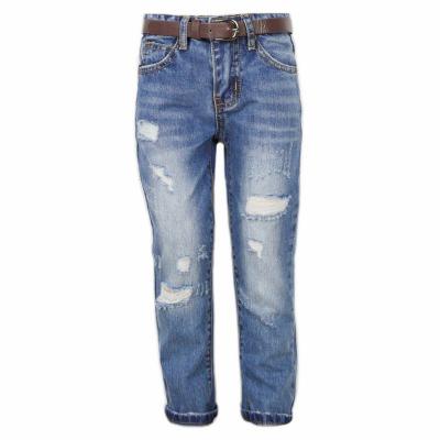 China Breathable Children's Fashionable Jeans With Holes Casual Denim Pants For Boy for sale