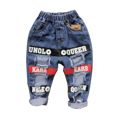 China Boys Baby Clothes Jeans Embroidery Designs Kids Denim Clothing Breathable Custom Jeans Pants for sale