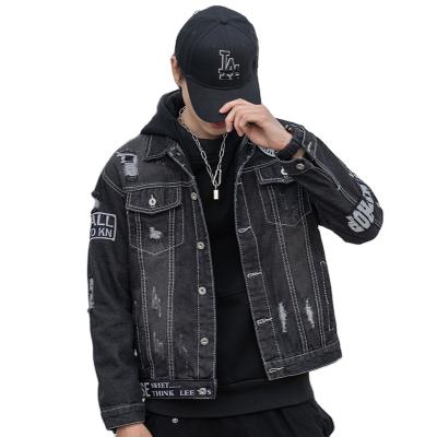 China Breathable classic coat and denim jacket for men casual with customized logo patchwork denim jacket for sale