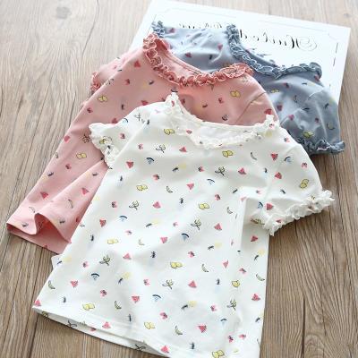 China Baby Breathable High Quality Cotton Clothes Kids Fancy T-shirt Custom Printing Design For Girls Children for sale