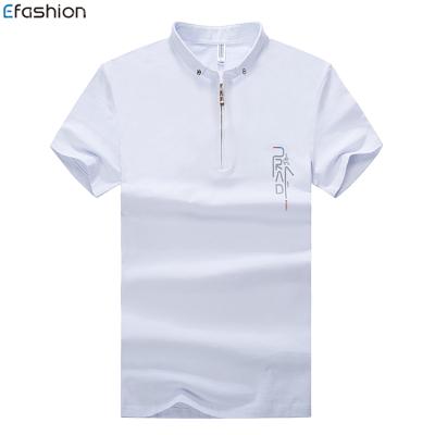 China Anti-pilling T-shirt Summer New White Men's Pure Cotton Lapel T-Shirt for sale