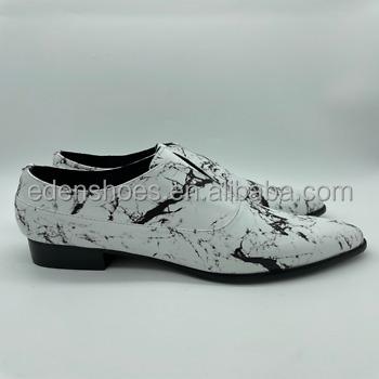 China Fashion Trend CB77030 MARBLE PATTERN PRINT UPPER LEATHER DESIGNER LADIES SHOES for sale