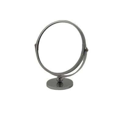 China Desktop Mirror 360 Degree Rotating Magnification Makeup Metal Table High Quality Double Sided Silver Mirror for sale