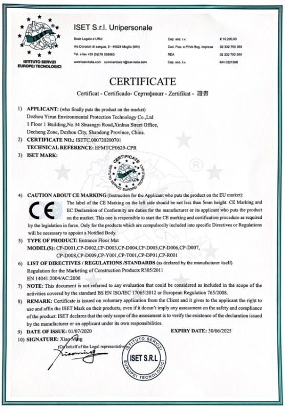 CE - Dezhou Yirun Environmental Protection Technology Co., Ltd.