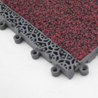 China Non Slip Hotel Outdoor Anti Slip Mat Dust Collection PVC Entrance Mat With Carpet Surface for sale