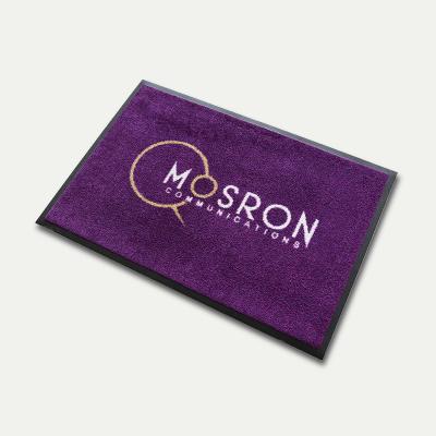 China Washable Custom Modern Mat Logo Shop Mats With Rubber Holder for sale