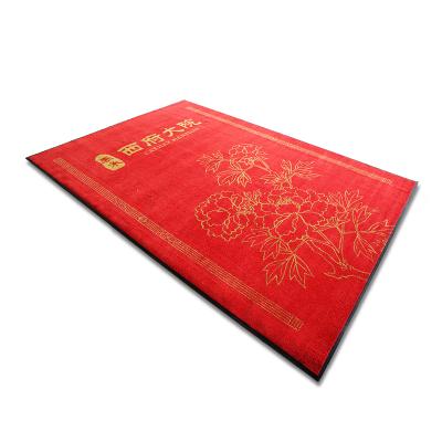 China Door Entrance Logo Dust Removal Non-Slip Printed Non-Slip Mat for sale