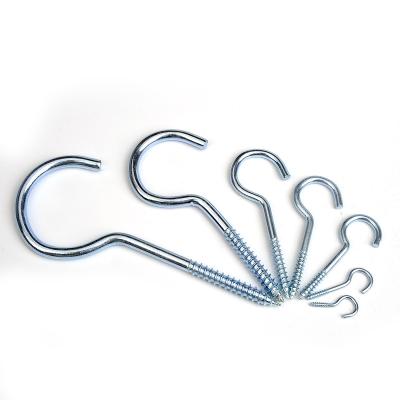 China Ceiling Lamp Wire Holder Wire Hooks Metal Open End Steel Screw Hooks for sale